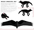 Norrible MS Paint ref sheet for Beowulf the winged wolf - SFW version only by phoenixmaster