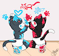 Fingerpainting Kitties -By NazzNikoNanuke-
