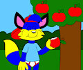 Alex the Fox Eating a Apple