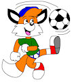 Billy the Fox Pose with Soccer Ball