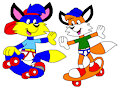 Alex and Billy Ride on Skateboards