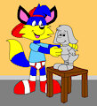 Alex the Fox Making a Clay Model of Patch