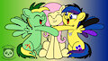 Trio hug (Didgeree,&nbsp;&nbsp;Fluttershy and PonySeb 2.0)