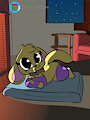 Doggo lying by catonium