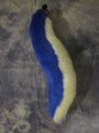 Curved Blue and White Wolf Tail