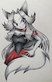 Amaranth the Arctic-Fox (art trade) by PurpleNightmaren
