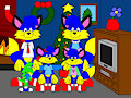 Alex the Fox's Family in the Christmas Room