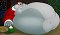 Santa Wolf Big Belly On The Table