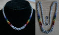Silver and Rainbow Graduated Byzantine Necklace - For Sale