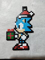 Xmas Sonic Mini Perler