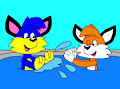 Alex and Billy in the Bath by CartoonFoxArt2002