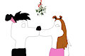 Sebashton and Colleen kiss under mistletoe