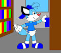 Skyler the Fox Picking a Book at the Library by CartoonFoxArt2002