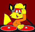 Blaze the Fox record scratching on the turntable