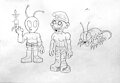 Three species of monsters... (lineart)