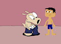 Rocko's Modern Life - Rocko Rama Putting on Jeans Redraw But with Noah