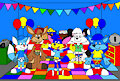 Alex the Fox and Friends Joined the Party by CartoonFoxArt2002