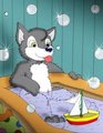 *Baff time for little Tuskyn!*