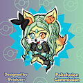 Fennekin + Meloetta Pokefusion Chibi - Commission by Rioluerr by riorioluu