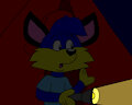 Alex the Fox with a Torch in the Tent and See Outside
