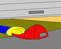 Alex Grabbing a Hat and Closing Down a Garage Door