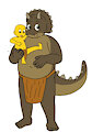 Bart and giant dinosaur