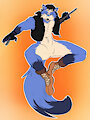 COMMISSIONED ART: Arty the Assassin by CrazyFlufferHusky