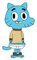 Gumball Watterson With Belly Button In Pants Down