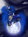 Princess Luna on the moon  by Siberwar