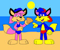 Alex and Becky's Beach by CartoonFoxArt2002