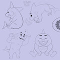Jeff shark sketches by oliverdog