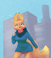 Diane in the snow by RedPanther