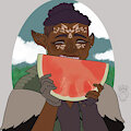 :T: Ronar eating watermelon