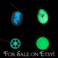 Bunch of fun glow pendants for sale on Etsy!