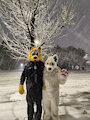 Rascal & Relay pose in the snow. by Aeonbosanova