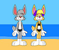 Bugs and Lola in Swimwears by CartoonFoxArt2002