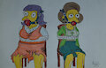 Sarah Wiggum + Edna Krabappel bound and gagged by spyaroundhere35