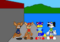Alex, Brucie, Rocky and Nelson in the Harbour