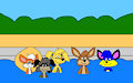 Alex, Bentley, Brucie, Huck and Shifty Swimming by CartoonFoxArt2002