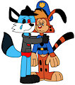Star Wilde Jr hug with Bonkers Bobcat