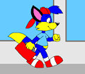 Alex the Fox Walking with a Luggage in the Airport