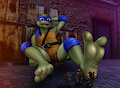 Leonardo Showing his feet