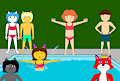 Swimming and belly flop
