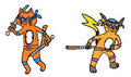 Nic and PichuPal dressed as Leonardo and Donatello