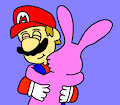 mario hugs bunny