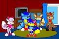 Alex, Skyline, Anthonitecus, Astraligor and Brucie in the Living Room