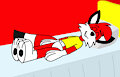 Fix and Foxi Sleeping on the Bed