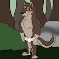 Balto in the forest in his undies by TexasKingoftheGeeks
