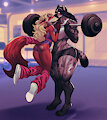 Stacy and Jordayne: Gym Kiss (Extra Glow) by rolandguiscard