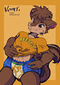 Reese the Squirrel - Pull-Ups Front by risunotanoshimi